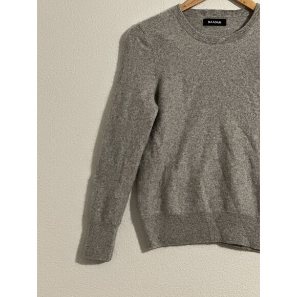Naadam 100% Cashmere Sweater Pullover Crew Gray Medium - Picture 2 of 9